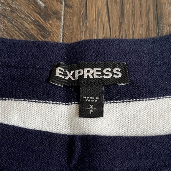 Express Striped Navy and White Sweater Small - Picture 2 of 4